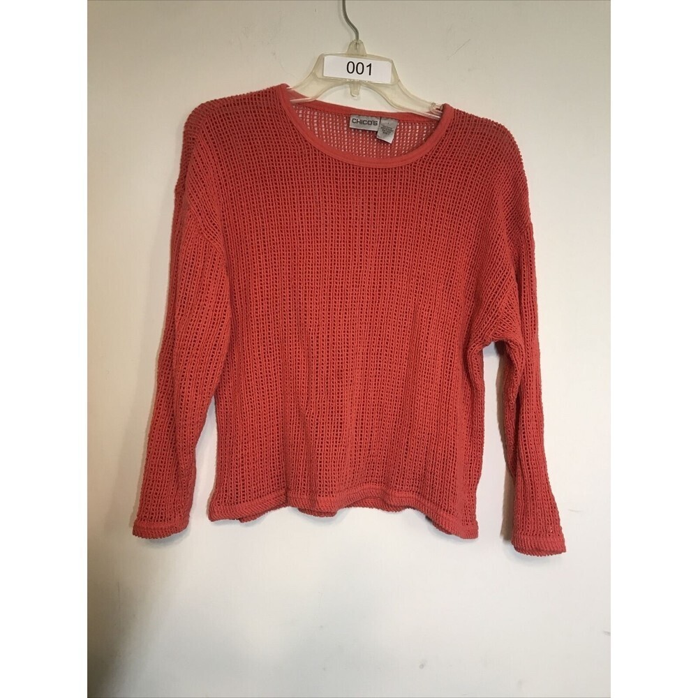 Chicos Womens Top Orange Size 1